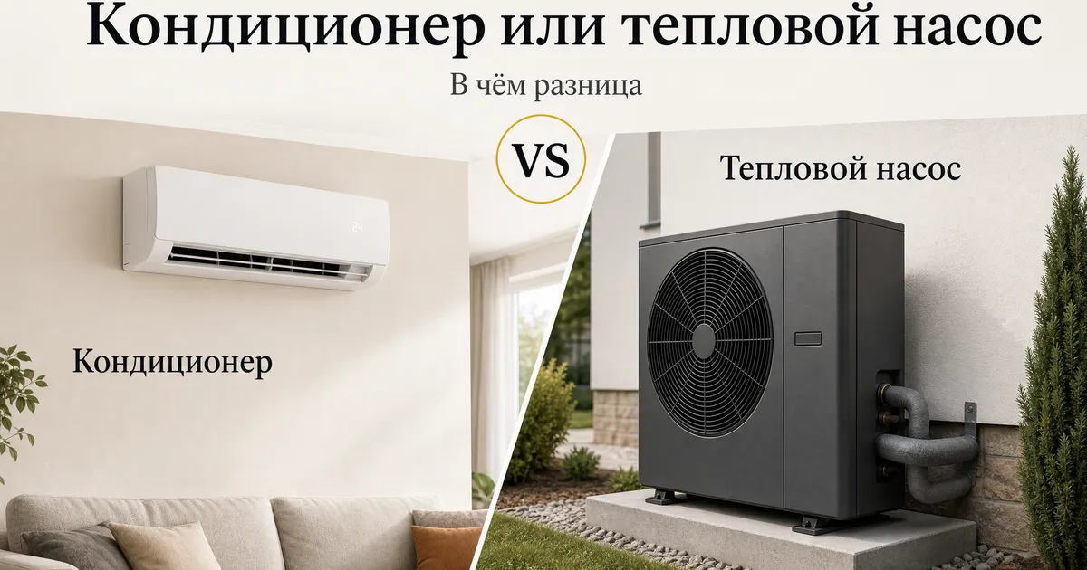 Кондиционер и тепловой насос — одно и то же или нет? Разбор для владельцев домов в Сочи