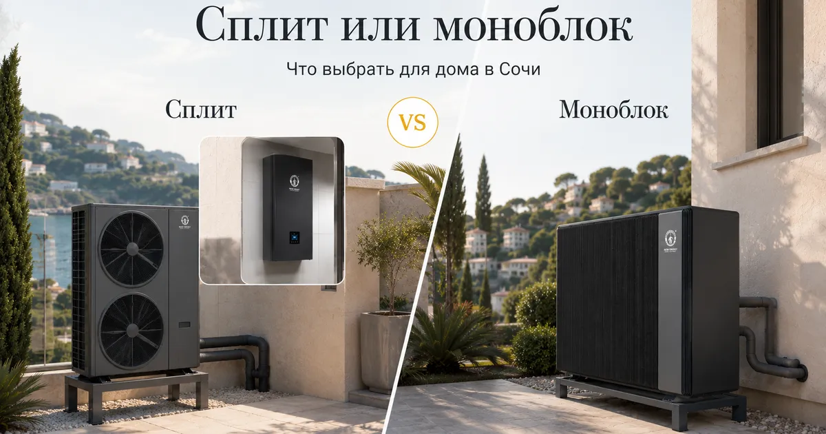 Сплит или моноблок: какой тепловой насос выбрать для дома в Сочи