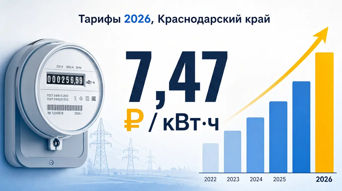 Тарифы на электроэнергию в Краснодарском крае 2026: как тепловой насос экономит даже при росте цен