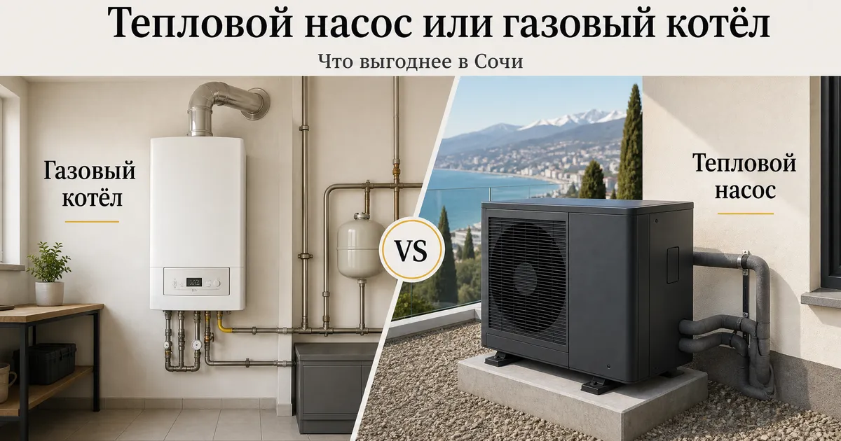 Тепловой насос или газовый котёл: что выгоднее в Сочи