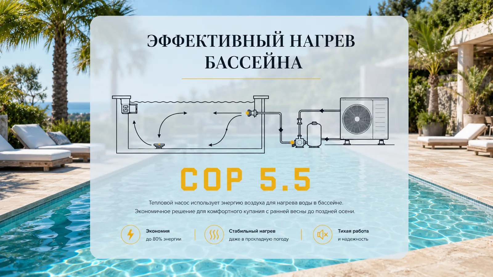 Только нагрев — максимальная эффективность для бассейна