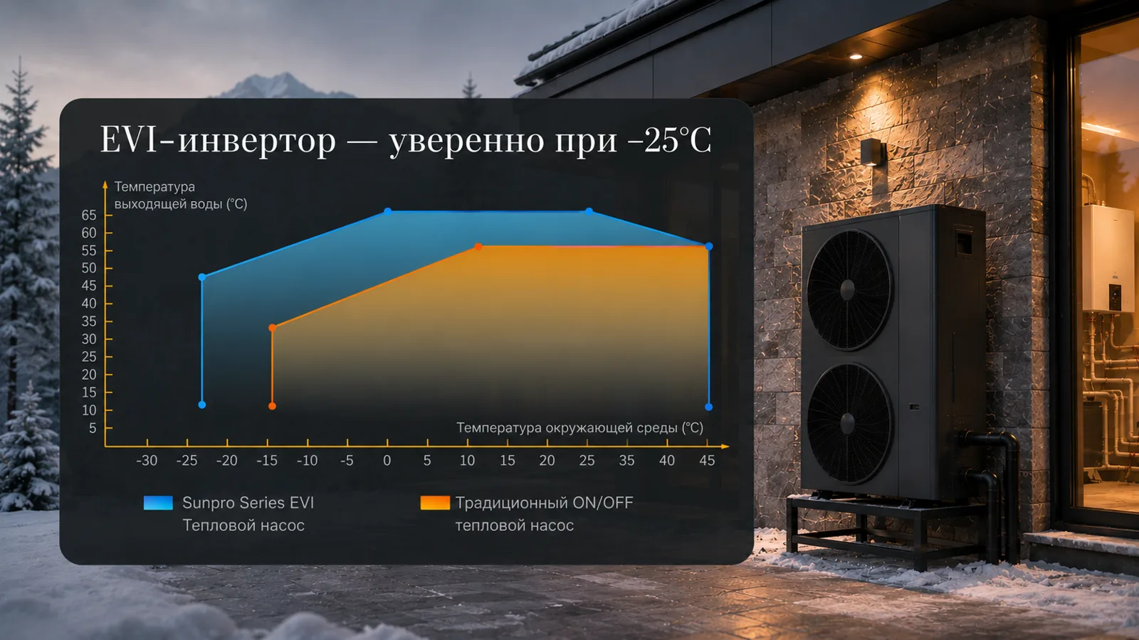 EVI-инвертор — уверенная работа при −25°C